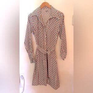 LANVIN vintage belted button up dress